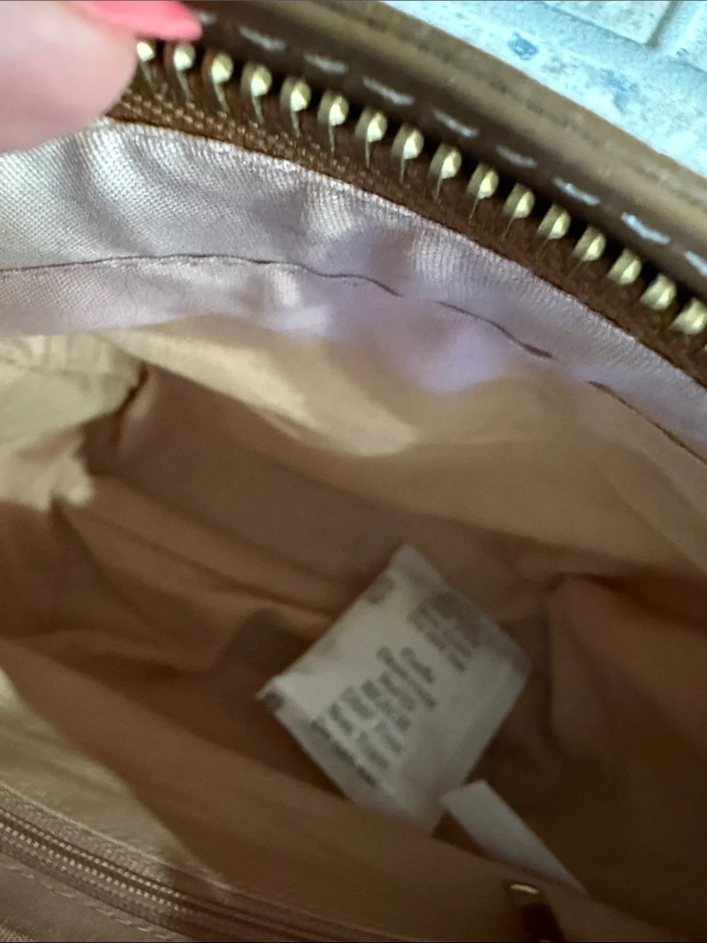 Beaded Embroidered Tan Crossbody Bag